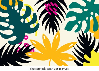 Abstract summer template for decor in a modern style. Hand drawn modern template for posters, cards, t-shirts.