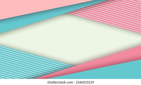 Abstract summer template geometric stripes pattern overlapping on white background. Vector illustration