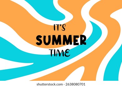 Abstract summer time design with vibrant colors and patterns, suitable for summer event promotions, social media posts, and website backgrounds.
