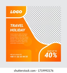 abstract summer travel holiday social media post design and web banner