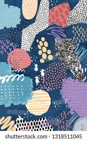 Antecedentes tropicales de verano abstractos. Afiche de arte collage. Ilustración vectorial. 