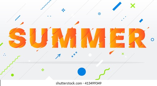 Resumen del diseño tipográfico de verano.
