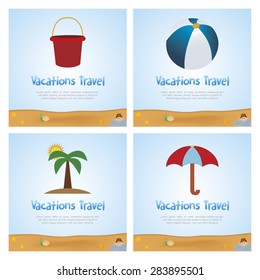 abstract summer vacation background with some special objects