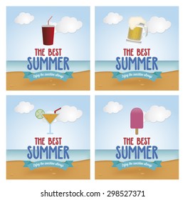 Abstract summer vacation background with some special objects