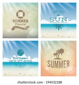 Abstract summer vacation background with special objects