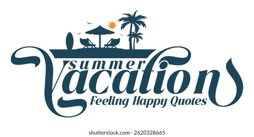 Abstract Summer Vacation Logo Design Template