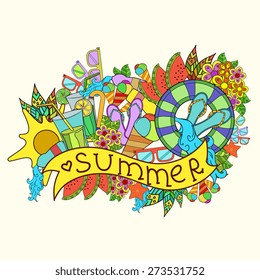 abstract summer vecetion time background vector illustration concept design. Template element for your product or design, web and mobile applications with text