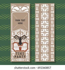 Abstract Summer vector banner tribal tiki style .