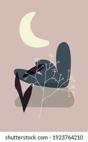 Abstract summer vibes background for design room interior poster, wallpaper, wall decor, greeting card, party invitation, phone case,  bag,  flyer etc. Vector illustration