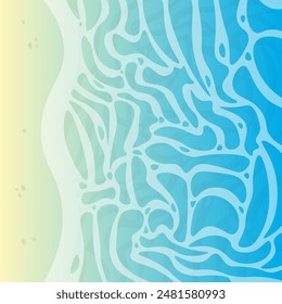 Abstract Summer Wallpaper Poster Background Ocean Water Blue Sand Beach Vector Design