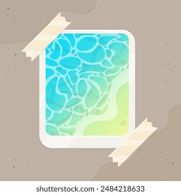 Fondo Abstractas Del Cartel Del Fondo de pantalla De Verano Océano Agua Azul Playa Diseño Cuadro Para El Tablero De Sentimiento Acuarela Pastel Vector Aislado
