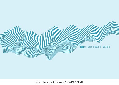 Abstract summer wave blue minimal stripe line 3D decoration background. Use for motion element, ad, poster, cover design, print, annual report. illustration vector eps10
