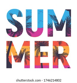 Resumen Verano Word Vector Ilustración EPS10