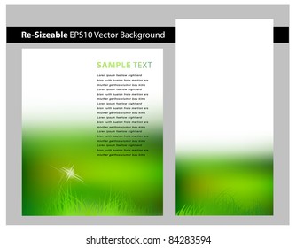 Abstract Summertime Green Grass with Glare Graphic Templates with plenty of space for text