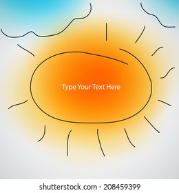 Abstract Sun background with clouds.