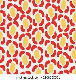 sol abstracto rojo brillante, amarillo minimalista dibujado a mano estilo escandinavo diseño de la superficie de la tela, envoltura sin fisuras de la decoración del papel, cubierta textil colorida sencilla, papel pintado moderno colorido, eps 10