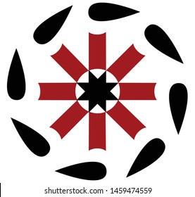 Abstract sun circle pagan stylized kolovrat symbol icon logo