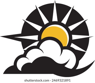  Ilustración abstracta del logotipo de Sun y Cloud