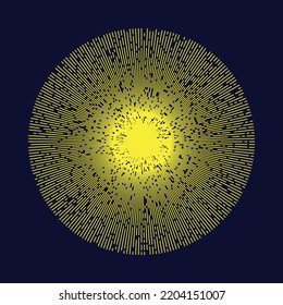 Abstrakter Hintergrund des Sonnenkonzepts. Goldener Effekt mit Linien.