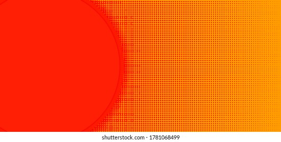 Abstract sun concept hot color design halftone pattern style circle shape. vector illustration.