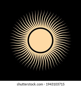 Abstract sun. Contemporary  geometric composition. Boho wall decor. Mid century art print. Vector illustration.