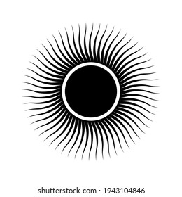 Abstract sun. Contemporary  geometric composition. Monochrome vector illustration.