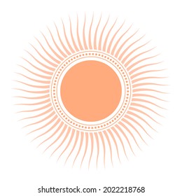 Abstract sun. Contemporary  geometric composition. Boho wall decor. Mid century art print. 