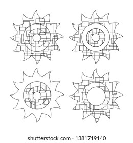 Abstract the sun, the contour of the gear