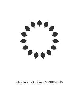 Abstract sun cycle logo design template. Geometric leaf circle eco tech sign. Universal energy science vector icon. Stock vector illustration isolated on white background.
