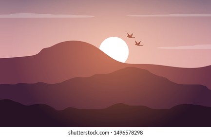 Abstract Sun dawning evening landscape 
