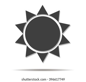 abstract sun double shadow icon vector