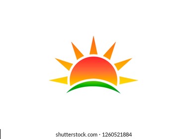Abstract sun, environment vector logo