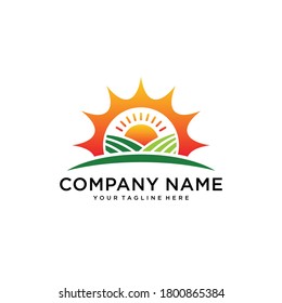 Abstract sun, environment vector logo, vector illustration