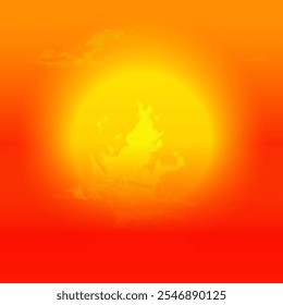 Textura abstracta del grunge del fuego del sol. Ilustración vectorial