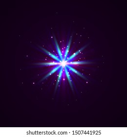 Abstract of sun with flare. Star burst with dust and sparkle isolated. igital Galaxy lens Flare , light leaks. Natural background with lights and sunshine wallpaper.