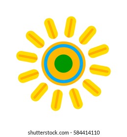 An abstract sun . Flat vector illustration isolated on white background