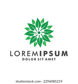 Resumen Vector de diseño del logotipo de flor solar 