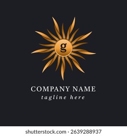 abstract sun flower logo design