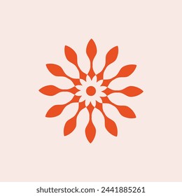 Abstract sun flower logo vector design template