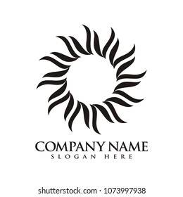 Abstract sun, flower, star logo design template vector illustration