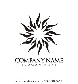 Abstract sun, flower, star logo design template vector illustration