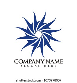 Abstract sun, flower, star logo design template vector illustration