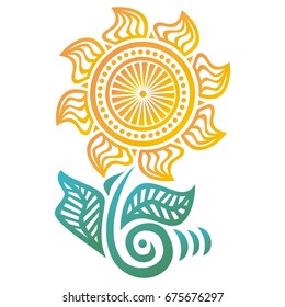 Abstract sun flower. Vector illustration.