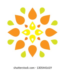 Abstract sun flowers ethnic vector isolated summer icon design. Vector sun icon vector isolated sign symbol.