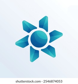 abstract sun geometric logo gradient for boutique and beauty business company