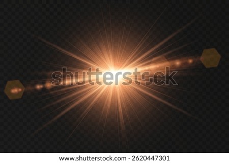 Abstract sun glare flickers brightly, casting translucent glowing halo. Vector glow effect enhances soft shimmering light transitions. Lens flare sparkles subtly, blending naturally with backgrounds.