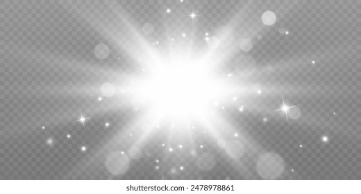 Abstract sun glare PNG, translucent glow with special light effect. Vector blur in glowing highlights for web design and illustrations