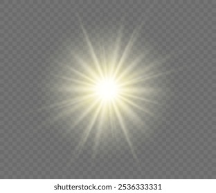 Abstractas resplandor solar PNG, brillo translúcido con efecto de luz especial. Vector desenfocado en reflejos brillantes para Diseño web e ilustraciones, efecto de luz brillante. Estrella estalló con Sol Brillante.