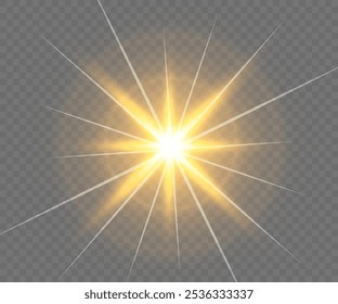 Abstrato brilho solar PNG, brilho translúcido com efeito especial de luz. Desfoque de vetor em realces brilhantes para design e ilustrações na Web, efeito de luz brilhante. Estrela estourou com Sparkles Sun.