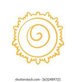 Abstract sun. Graphic element in doodle style